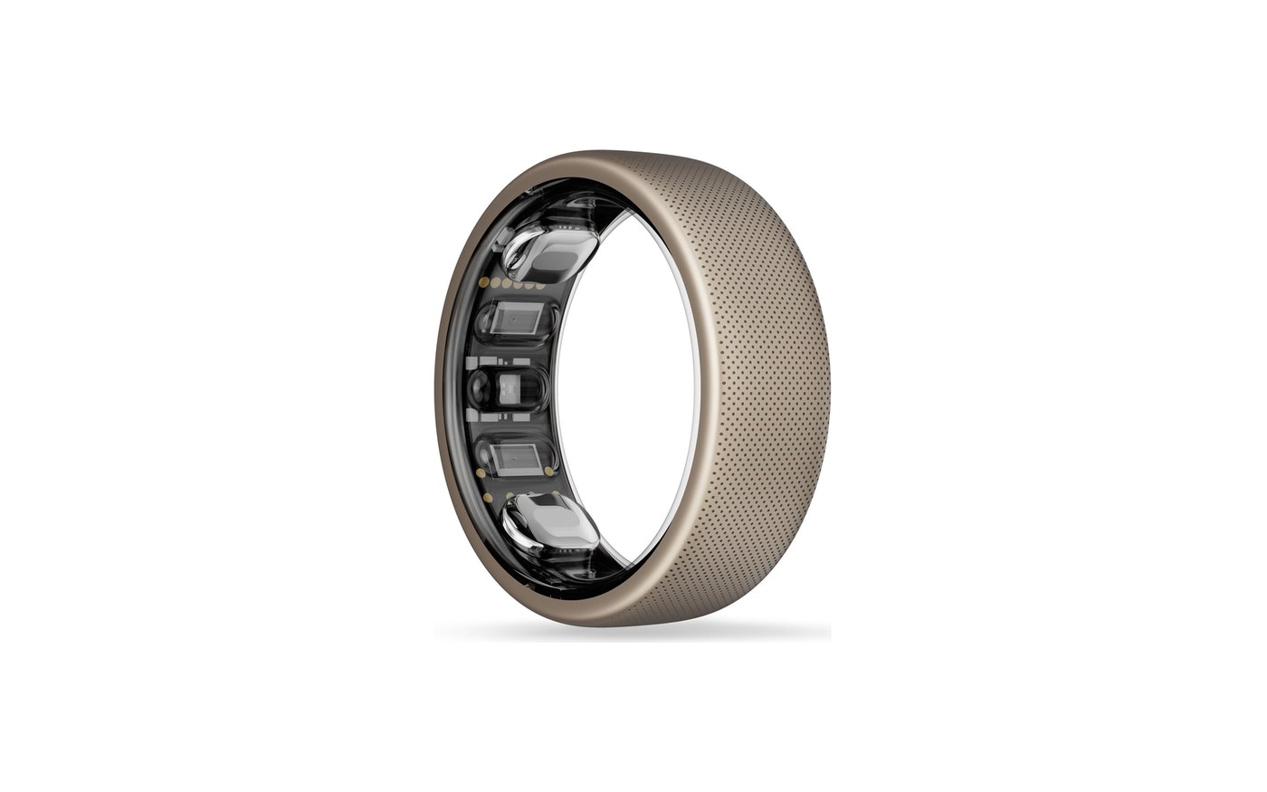 Amazfit Helio Ring in gold titanium alloy with a textured band