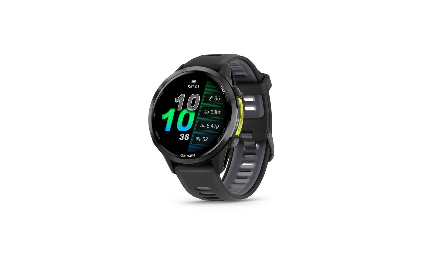 Garmin Forerunner 970 showing pace and heart rate data