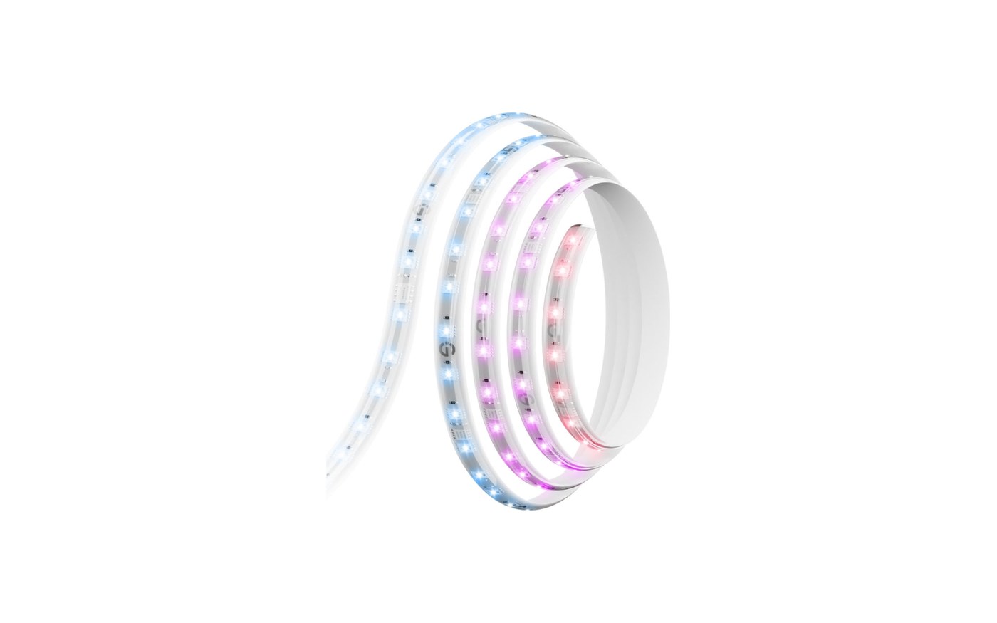 Govee LED Strip Light M1 coiled with multicolor segments lit
