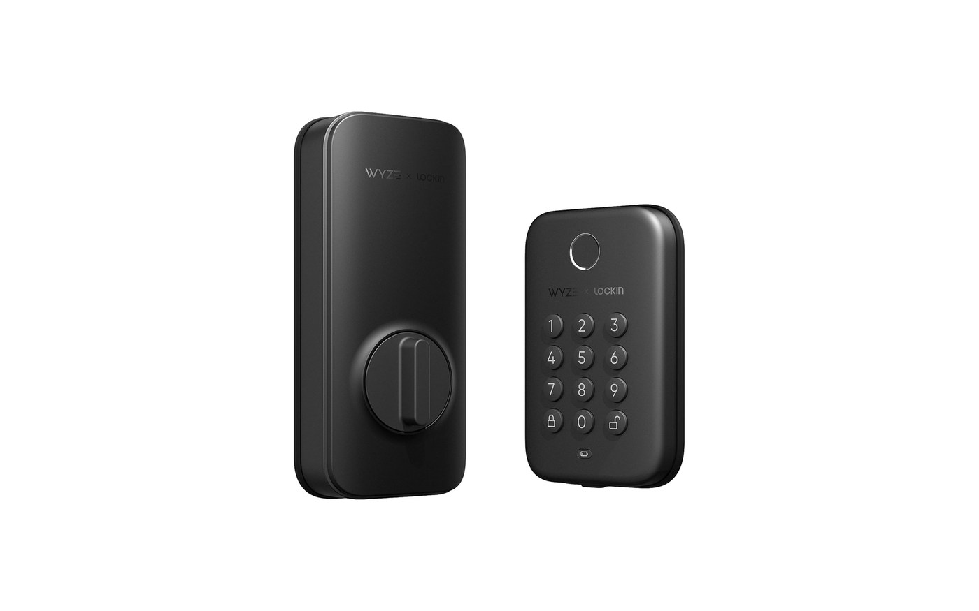 Wyze Lock Bolt fingerprint deadbolt in black with a backlit keypad